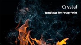  Presentation with flames - PPT theme featuring fire-flames-with-sparks background and a black colored foreground