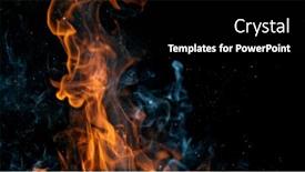 Presentation with flames - Beautiful presentation design featuring fire-flames-with-sparks backdrop and a black colored foreground