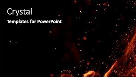  Presentation with flames - Presentation design having fire-flames-with-sparks background and a black colored foreground