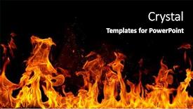  Presentation with flames - Amazing slide set having fire-flames-with-sparks backdrop and a black colored foreground