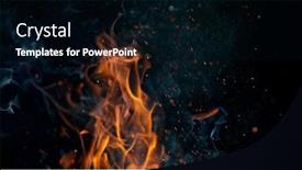  Presentation with flames - Slide set having fire-flames-with-sparks background and a black colored foreground