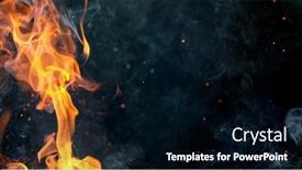  Presentation with flames - Cool new presentation design with fire-flames-with-sparks backdrop and a black colored foreground
