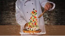  Presentation with image resolution - Presentation design enhanced with fire flies - close-up of chef preparing italian background and a tawny brown colored foreground