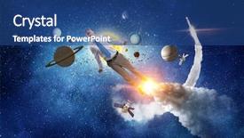  Presentation with job promotion - Cool new presentation theme with fire flies - job promotion concept backdrop and a ocean colored foreground