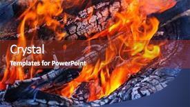  Presentation with campfire - Slide deck consisting of fire forest - campfire close up background and a tawny brown colored foreground