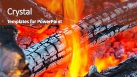  Presentation with forest fire - Amazing slide set having fire forest - campfire backdrop and a crimson colored foreground