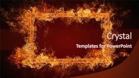  Presentation with frame of fire and burning - PPT theme with fire frame with free space background and a tawny brown colored foreground
