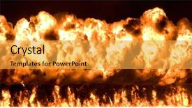  Presentation with fire explosion - Amazing PPT theme having massive wall of fire backdrop and a gold colored foreground