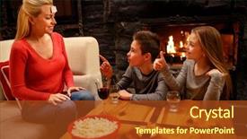  Presentation with children playing - Amazing slides having fire gaming - family time- happy mother playing backdrop and a tawny brown colored foreground