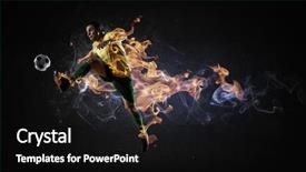  Presentation with 80s game - Cool new presentation theme with fire gaming - game hottest moments backdrop and a  colored foreground