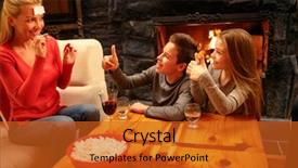  Presentation with children playing - PPT layouts with fire gaming - happy mother playing game background and a red colored foreground