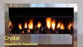  Presentation with gas - Presentation theme featuring fire gas - modern interior fireplace background and a  colored foreground