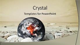  Presentation with global warming - Amazing PPT theme having fire globe - earth disaster global warming conceptual backdrop and a lemonade colored foreground