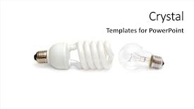  Presentation with light bulb - PPT theme consisting of fire globe - electric light bulb on white background and a white colored foreground
