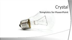  Presentation with light bulb idea invention presenter - Presentation theme featuring fire globe - electric light bulb on white background and a white colored foreground