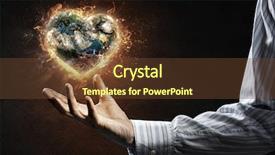  Presentation with catastrophe - Audience pleasing presentation design consisting of fire globe - global catastrophe concept mixed media backdrop and a tawny brown colored foreground