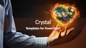  Presentation with catastrophe - Audience pleasing slide deck consisting of fire globe - global catastrophe concept mixed media backdrop and a tawny brown colored foreground