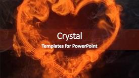  Presentation with fire on a black - Presentation design having fire heart on black background background and a tawny brown colored foreground