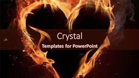  Presentation with fire - Amazing presentation theme having fire heart backdrop and a wine colored foreground