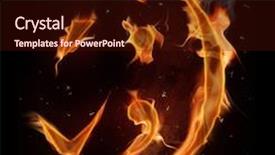  Presentation with fire - Amazing PPT theme having fire hook bracket comma and semicolon symbols backdrop and a wine colored foreground