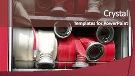  Presentation with pump - Amazing theme having fire hoses backdrop and a tawny brown colored foreground