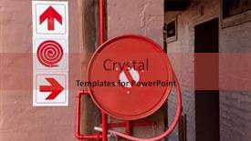  Presentation with fire warning - PPT theme enhanced with fire-hydrant-house and a red colored foreground