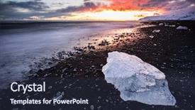  Presentation with beautiful midnight sun over - Presentation enhanced with fire ice - beautiful sunset over famous diamond background and a wine colored foreground