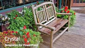  Presentation with beautiful spanish landscape costa blanca - Presentation enhanced with fire ice - bench over beautiful outdoor landscape background and a tawny brown colored foreground