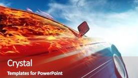  Presentation with fire ice - Colorful PPT layouts enhanced with fire ice - burning car in motion backdrop and a red colored foreground