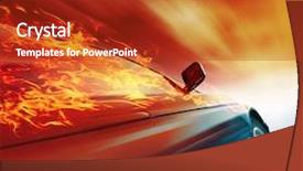  Presentation with fire ice - Presentation theme having fire ice - burning sport car in motion background and a crimson colored foreground
