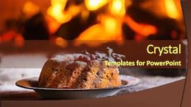  Presentation with cake - Slides having fire ice - christmas cake near fireplace background and a tawny brown colored foreground