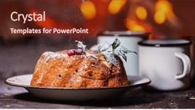  Presentation with fire ice - Slides with fire ice - christmas cake background and a tawny brown colored foreground