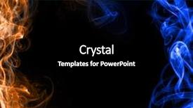  Presentation with ice - Presentation theme having fire ice - colored smoke isolated on black background and a black colored foreground