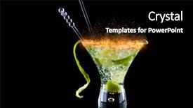  Presentation with fire ice - Presentation consisting of fire ice - flaming mojito cocktail with fresh background and a black colored foreground