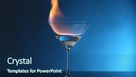  Presentation with fire ice - Amazing slide set having fire ice - glass with burning alcohol backdrop and a ocean colored foreground