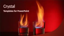  Presentation with alcohol - Beautiful slide set featuring fire ice - glasses with burning alcohol backdrop and a wine colored foreground