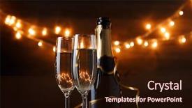  Presentation with new year - Cool new PPT layouts with fire ice - new year photo of two backdrop and a wine colored foreground