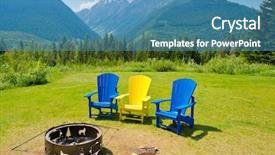  Presentation with ice mountain - Slide set featuring fire ice - outdoor fireplace with three colorful background and a teal colored foreground