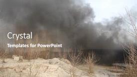  Presentation with building fire - Slides featuring fire in abandoned industrial building kiev ukraine march 28 2010 background and a gray colored foreground