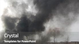  Presentation with building fire - Colorful theme enhanced with factory smoke - fire in abandoned industrial building backdrop and a  colored foreground