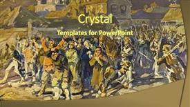  Presentation with artist - PPT layouts with fire in moscow 1812 illustration background and a tawny brown colored foreground