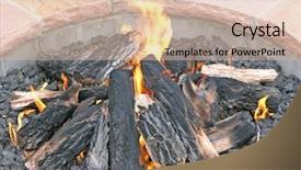  Presentation with fire extingusher - Audience pleasing slide deck consisting of fire in round fire pit backdrop and a  colored foreground