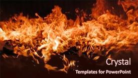  Presentation with fire alarm - PPT theme with fire in stove background and a wine colored foreground