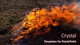  Presentation with fire - Audience pleasing PPT theme consisting of fire-in-the-field-burning backdrop and a wine colored foreground