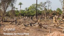  Presentation with land - PPT theme featuring fire-in-the-fields-outside background and a coral colored foreground
