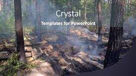  Presentation with forest fire - Amazing theme having fire-in-the-forest-near backdrop and a gray colored foreground