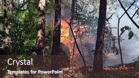  Presentation with forest fire - PPT layouts featuring fire-in-the-forest-near background and a tawny brown colored foreground