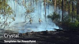  Presentation with forest fire - Theme enhanced with fire-in-the-forest-near background and a wine colored foreground