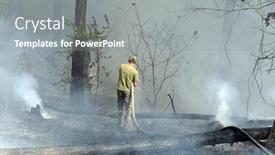  Presentation with forest fire - Amazing PPT layouts having fire-in-the-forest-near backdrop and a gray colored foreground