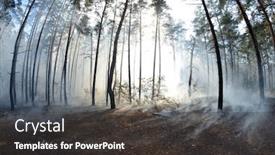 Presentation with forest fire - Slide deck consisting of fire-in-the-forest-near background and a dark gray colored foreground